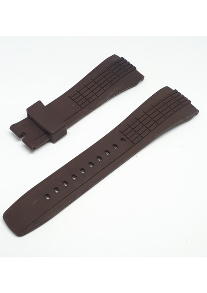 Atasaat Seiko Velatura Uyumlu Kahverengi Slikon Saat Kordonu