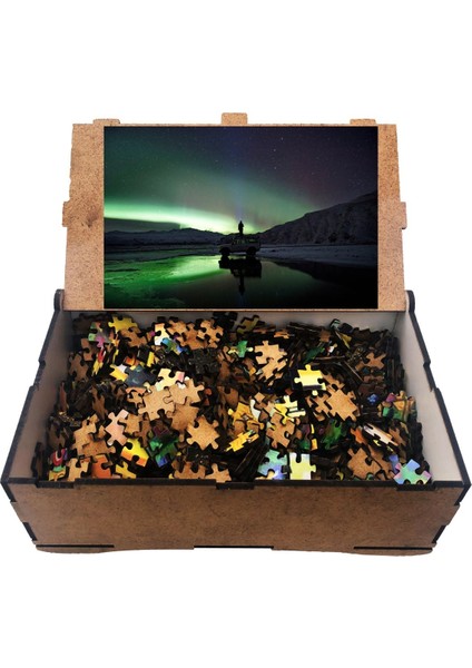 Kuzey Işıkları Model 3 1000 Parça Ahşap Puzzle Yapboz