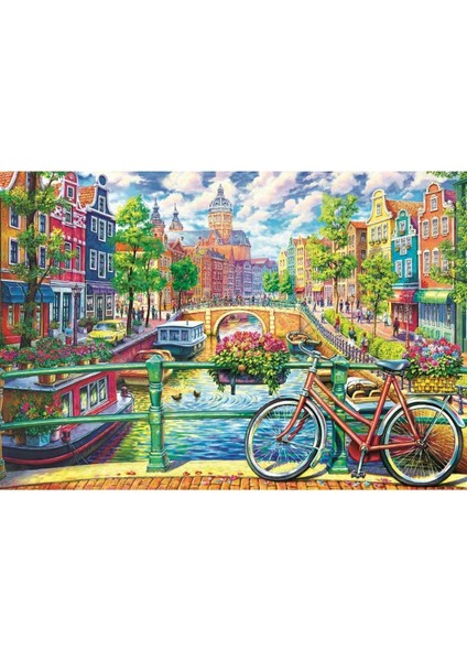 Amsterdam Kanal 1000 Parça Ahşap Puzzle Yapboz