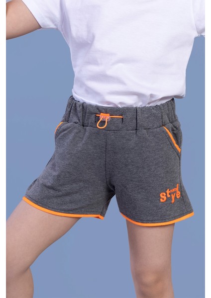Toontoy Kız Çocuk Beli Ayarlanabilir Iki Yanı Cepli Şort