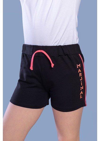 Toontoy Kız Çocuk Yazı Nakışlı Şort