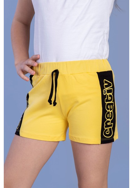 Toontoy Kız Çocuk Iki Yanı Garnili Creativ Nakışlı Şort