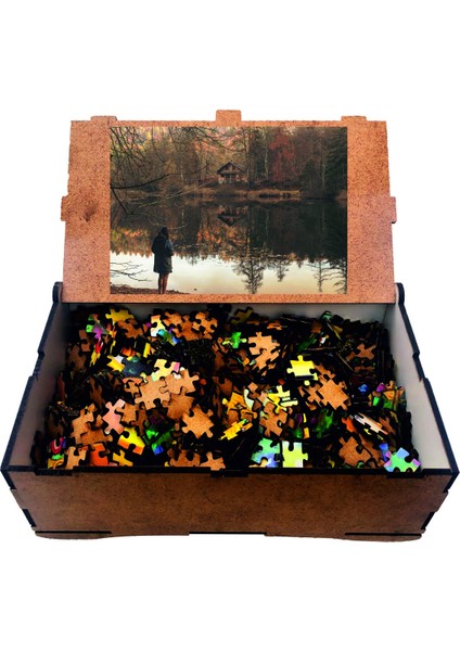 Göldeki Kadın 1000 Parça Ahşap Puzzle Yapboz