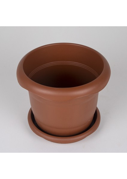 Tabaklı Plastik Saksı Kahverengi 2,8 Litre 20X16,5 cm No:1