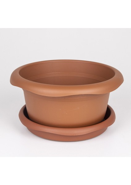 Tabaklı Menekşe Saksı Kahverengi 20X10 cm No:3
