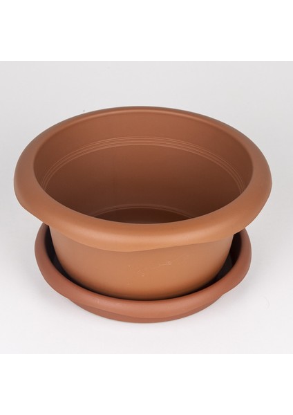 Tabaklı Menekşe Saksı Kahverengi 20X10 cm No:3