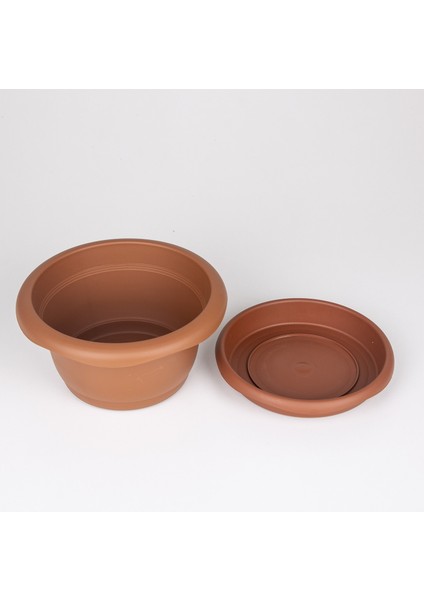Tabaklı Menekşe Saksı Kahverengi 20X10 cm No:3