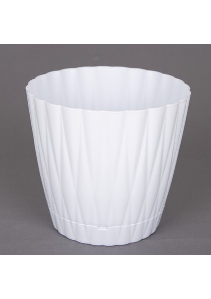 Plastik Istiridye Saksı No:1 Beyaz 0,9 Litre 12X11 cm