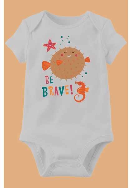 Bebek Beyaz Baskılı Pamuklu Body