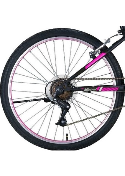 Trendbike Mistral 24 Jant 21. Vites Dağ Bisikleti Siyah - Fuşya 24.511-S-F