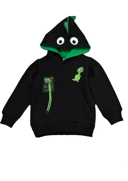 Dinozor Sweat Kız ve Erkek Çocuk Kapüşonlu Sweatshirt