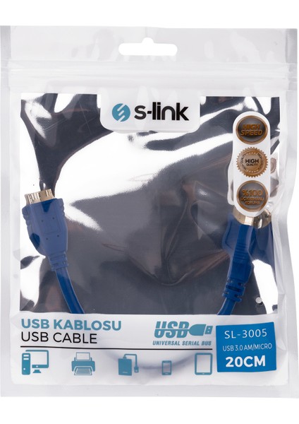 Sl-3005 Usb3.0 20Cm Am To Micro Am Kablosu