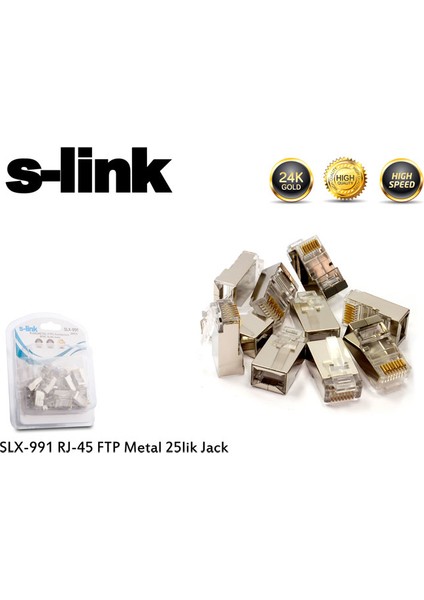 Slx-991 Rj-45 Ftp Metal 25Lik Jack fiyatları