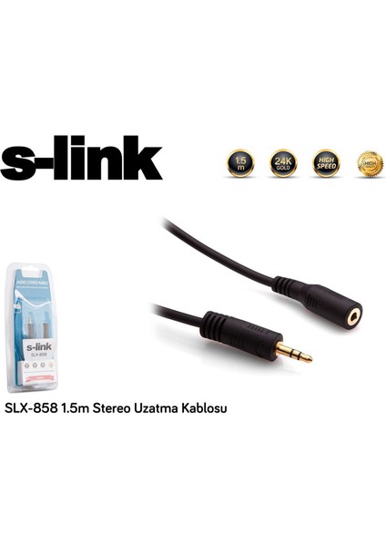 SLX-858  Stereo Uzatma  Kablo 1,5M