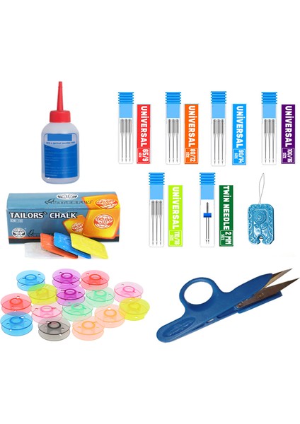 Ev Tipi Aile Dikiş Makinası Iğne Yağ Çizgi Taşı Makas Masura Aksesuar Seti