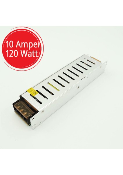 Şerit LED Trafo 12V Adaptör Driver 10 Amper 120 Watt