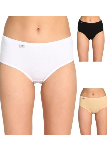 Kadın Karışık Renk 6 Lı Paket Pamuklu Elestan Bato Ince Lastili Külot