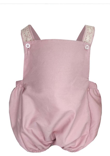 Kız Bebek Dantel Detaylı Şort Tulum 0-3 Yaş