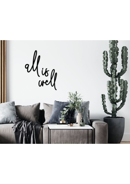 Gift All Is Well Ahşap Duvar Yazısı