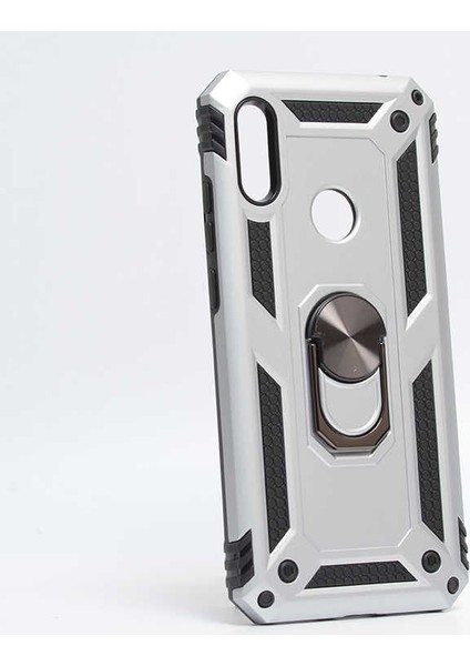 - Honor 8A - Kılıf Yüzüklü Zırh Tank Vega Kapak - Gri - T8310