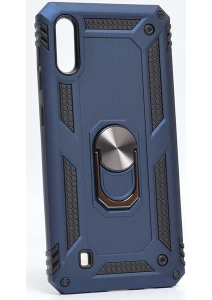 - Samsung Galaxy M10 - Kılıf Yüzüklü Zırh Tank Vega Kapak - Mavi - T8311
