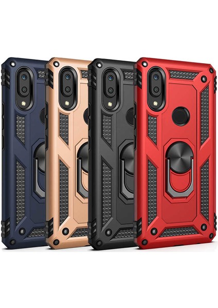 Huawei Y7 Prime 2019 Kılıf Tank Zırh Yüzüklü Mıknatıslı Standlı Kapak (Vega) modelleri