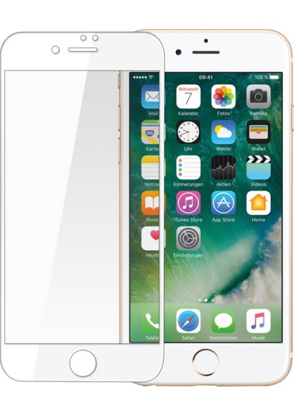 Apple iPhone 7 Uyumlu 3D Full Cam Koruyucu Beyaz