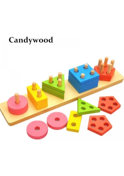 Ahşap Eğitici Oyuncak Bultak+Geometrik Set +Tangram+Kule 4lü Set