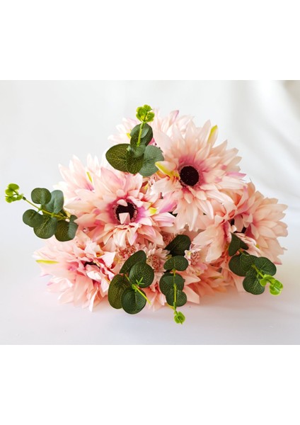 Yapay 5 Anadal Büyük Kafa Krizantem Demeti 55 cm Açık Pembe fiyatları