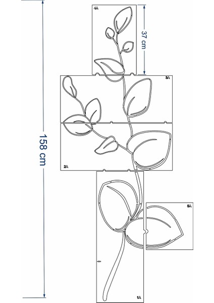 Stencil Şablon Floral