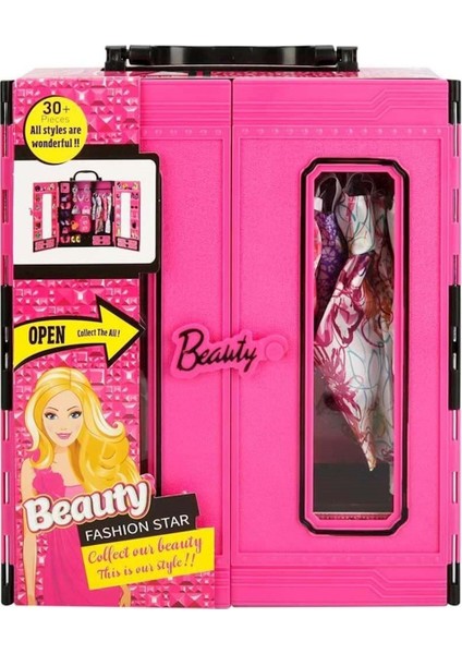 Oyuncak Beauty Fashion Star Barbie Elbise Gardrobum 3010