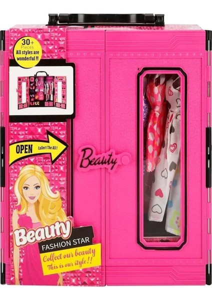 Oyuncak Beauty Fashion Star Barbie Elbise Gardrobum 3010