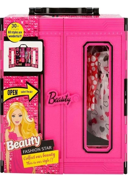 Oyuncak Beauty Fashion Star Barbie Elbise Gardrobum 3010