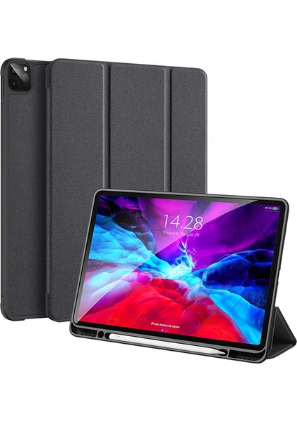 iPad Pro 12.9 (2020-2018 )Kılıf Kalem Yerli Soft Tpu Mıknatıslı Kılıf AL-32542 Siyah