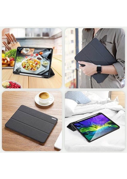 iPad Pro 12.9 (2020-2018 )Kılıf Kalem Yerli Soft Tpu Mıknatıslı Kılıf AL-32542 Siyah fırsatları