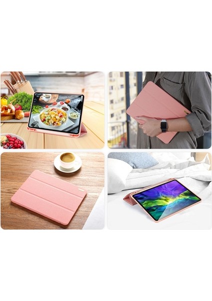iPad Pro 12.9 (2020-2018 )Kılıf Kalem Yerli Soft Tpu Mıknatıslı Kılıf AL-32542 Pembe fiyatları