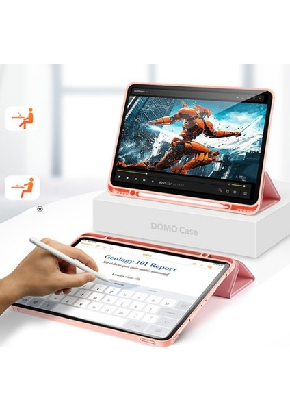 iPad Pro 12.9 (2020-2018 )Kılıf Kalem Yerli Soft Tpu Mıknatıslı Kılıf AL-32542 Pembe fırsatları