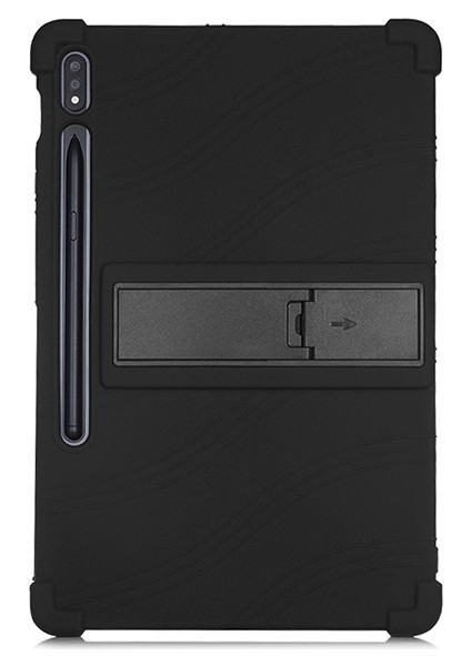 Galaxy Tab S7 T870 - T875 11 Inç Standlı Silikon Kılıf Siyah