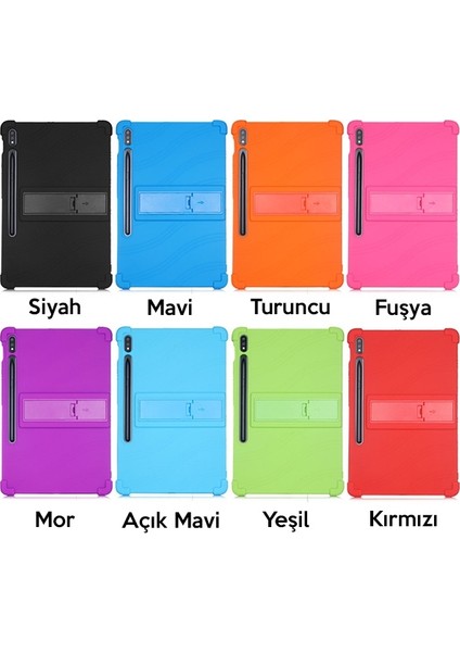 Galaxy Tab S7 T870 - T875 11 Inç Standlı Silikon Kılıf Siyah