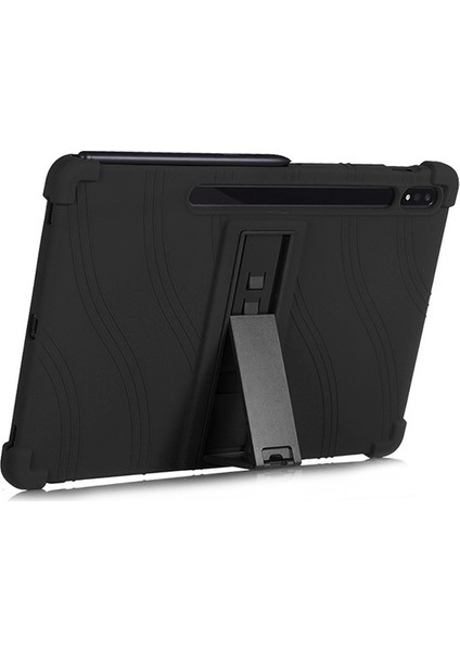 Galaxy Tab S7 T870 - T875 11 Inç Standlı Silikon Kılıf Siyah