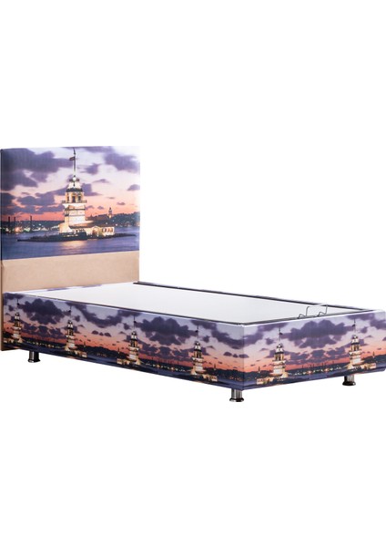 Kız Kulesi Tek Kişilik Baza Başlık Comfort Yatak Seti - 90x190
