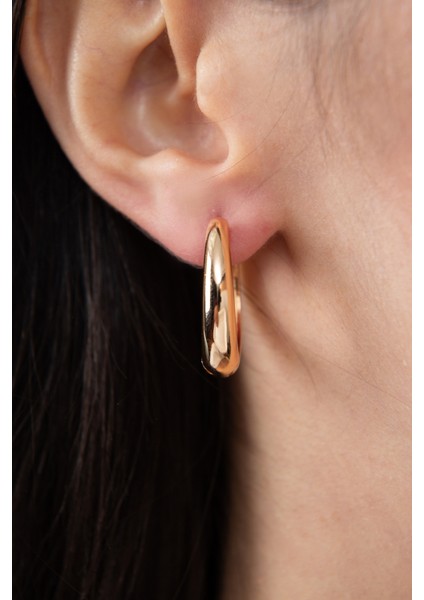 Kadın Rose Gold Halka Model Küpe