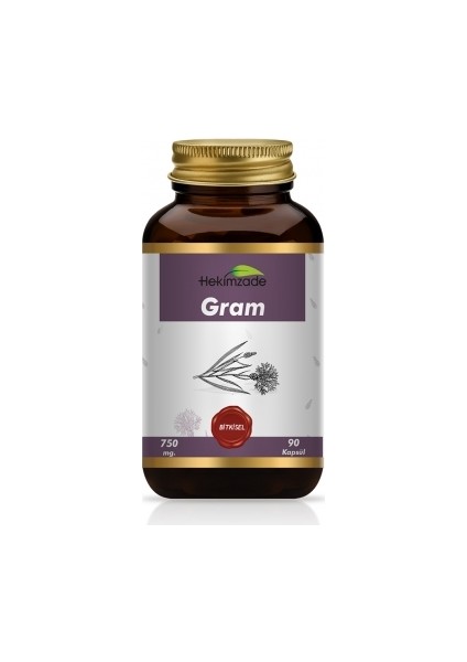 Gram / 90 Kapsül 750mg - Peygamber Çiçeği İçeren Takviye Edici Gıda