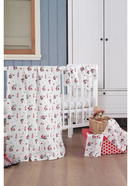 Müslin Bebek Battaniye + 4'lü Ağız Bezi 90 x 80 cm fiyatları