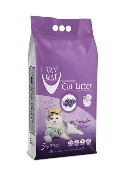 İnce Topaklaşan Kedi Kumu Lavanta Kokulu 5 kg