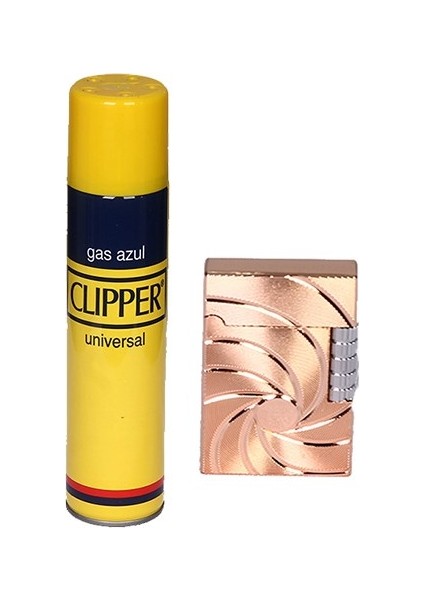 Hunter Model Yandan Çarklı Rose Gazlı Çakmak + Clipper Çakmak Gazı