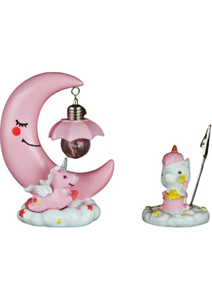 Unicorn 2 Li Set Unicorn Işıklı Biblo Unicorn Notluk