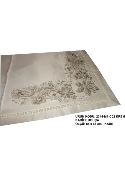 Saten Dantelli Lux Bohça 2344-M1-C02 Krem fırsatları