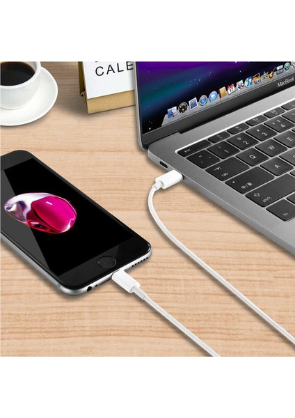 AL2585 Type C To Lightning iPhone Uyumlu Şarj Data Kablosu 2 Metre Beyaz