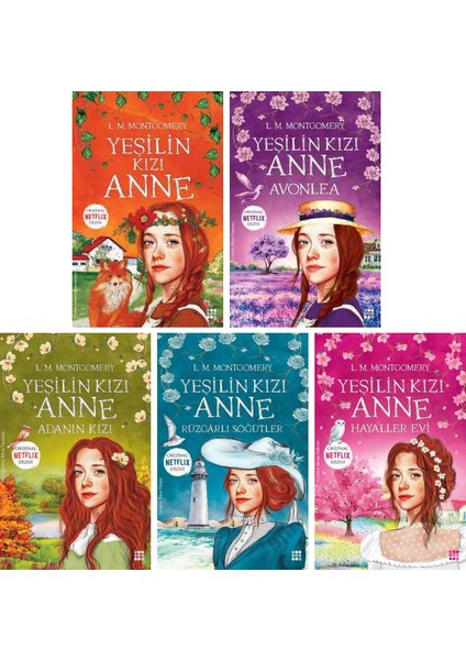 Yeşilin Kızı Anne 5 Kitap Set - Avonlea - Adanın Kızı - Rüzgarlı Söğütler - Hayaller Evi